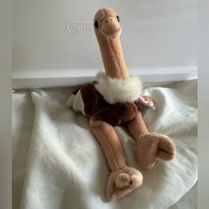 NWT Ty Beanie Baby Stretch Ostrich Brown Tan vintage 1997 rare classic retired
